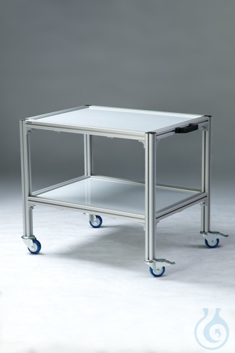 Equipment and laboratory transport trolley with polypropylene plate (PP), 95x60