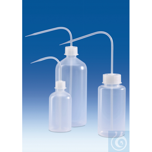 Wash-bottle, PP, without imprint, 250 ml, round, narrow-mouth, GL 25