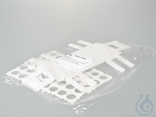 Test-tube rack, PP, white, for 24 tubes to Ø 25mm