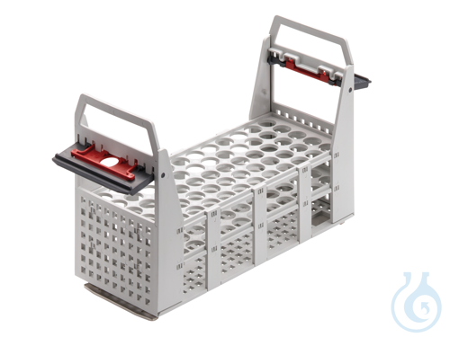 Plastic test tube rack, up to +100 °C, for 60 tubes 100 x 16/17 mm dia.