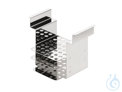 Stainless steel test tube rack, up to +150 °C, for 42 tubes 40 x 10/11 mm dia.