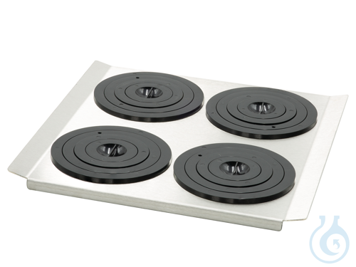 Flat bath cover PURA 10 with 4 openings 92 mm dia. and sets of rings