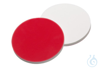 Septa, ND8, 8 mm diameter, silicone white/PTFE red, 45° shore A, 1,3 mm