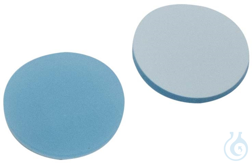 Septa, 8 mm diameter, silicone bl. transp./PTFE white, 1,3 mm, 1000/pck