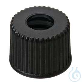 ND8 PP Screw Cap, without Septa, black, 5,5mm centre hole, 10x100/PAK