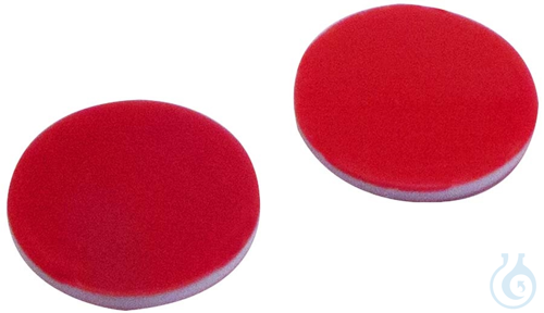 Septa, 10 mm diameter, PTFE red/silicone white/PTFE red, 1,0 mm, 1000/pck