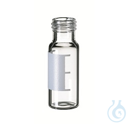 ND9 1.5ml Short Thread Vial, 32 x 11.6 mm, clear, wide opening, label lines