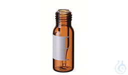 ND9 Short Thread Vial w/ 0,2ml Micro-Insert, 32x11,6mm, amber glass, label lines
