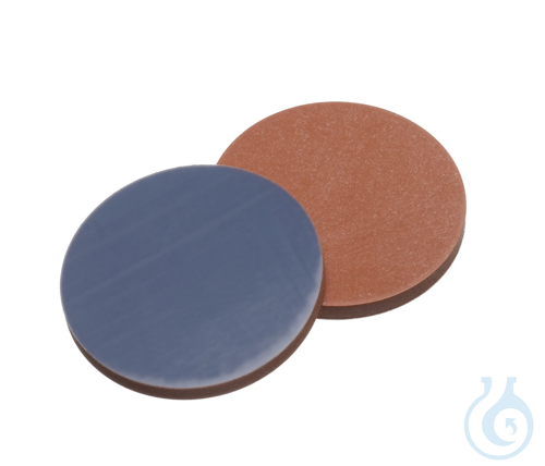 Septa, ND13, 12 mm diameter, butyl red/PTFE grey, 1,3mm, 10 x 100 pc