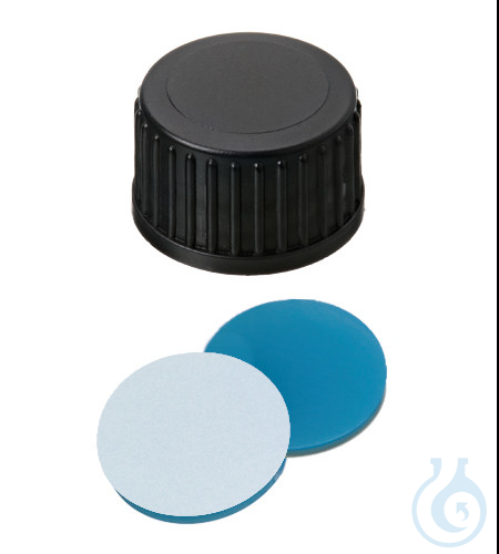 ND18 PP screw cap, black, closed, 1,7mm, 10 x 100 pc