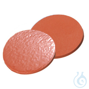 Septa, 19 mm diameter, natural rubber red-orange/TEF transp., 60° shore A, 1,3mm