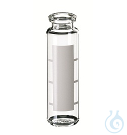 ND20/ND18 20ml Headspace-Vial, 75,5x23mm, clear, rounded bottom, label lines