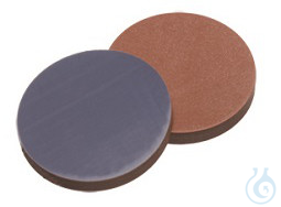 Septa, 22 mm diameter, butyl red/PTFE grey, 55° shore A, 2,5mm, 10 x 100 pc