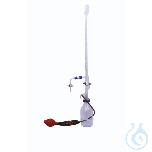 Automatic burette with two PTFE stopcock and reservoir, 10 ml
