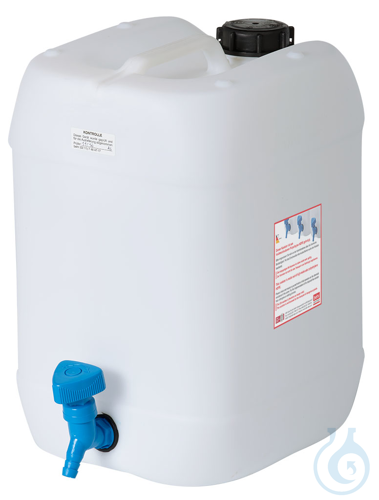 WK20 behroplast PE canister 20 l white translucent with welded stopcock