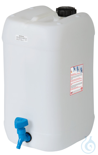 WK25 behroplast PE canister 25 l white translucent with welded stopcock