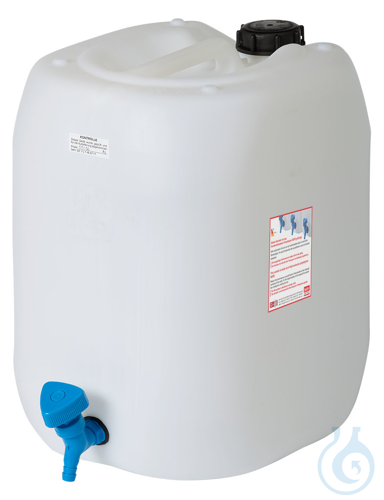 WK30 behroplast PE canister 30 l white translucent with welded stopcock