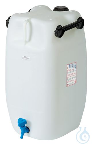 WK60 behroplast PE canister 60 l white translucent with welded stopcock