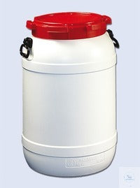WF10 behroplast wide neck barrel 10 l, white with red screw lid