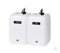 KAS20 behrotest reagent canister set with 2 canisters for H2O and NaOH with leve