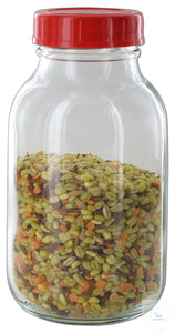 RK500GT behrotest sampling bottle 500 ml, clear glass, wide-mouth with PTFE coat