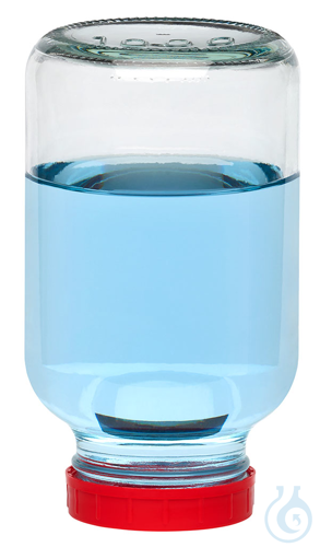 RK1000GT behrotest sampling bottle 1000 ml, clear glass, wide-mouth with PTFE co