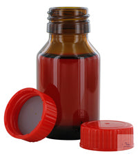 NB50GT behrotest sampling bottle 50 ml, brown glass, narrow neck with PTFE coate