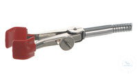 Retort clamp flex. shaft, nickel, plated, Span width 15-65mm