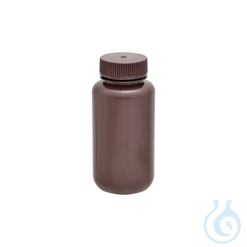 Amber wide mouth round bottle, HDPE, 1000 ml, 6 pcs.