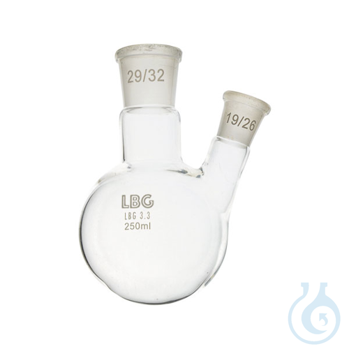 Flask, round bottom with two necks, LBG 3.3, cent. 29/32, side 14/23, 1000 ml