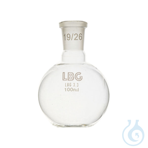 Boiling flask, flat bottom, LBG 3.3, mouth 19/26, 50 ml