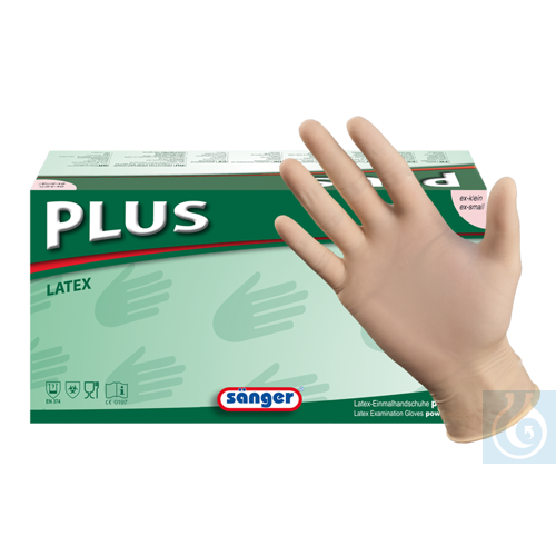 Disposable examination gloves, Small, latex, pack 100 pieces / dispenser