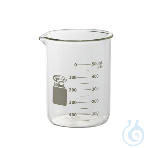 Beaker low form for heavy use, thick-walled, 400 ml, 12 pcs.