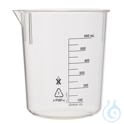 Beaker, low form, PMP, 50 ml, 12 pcs.