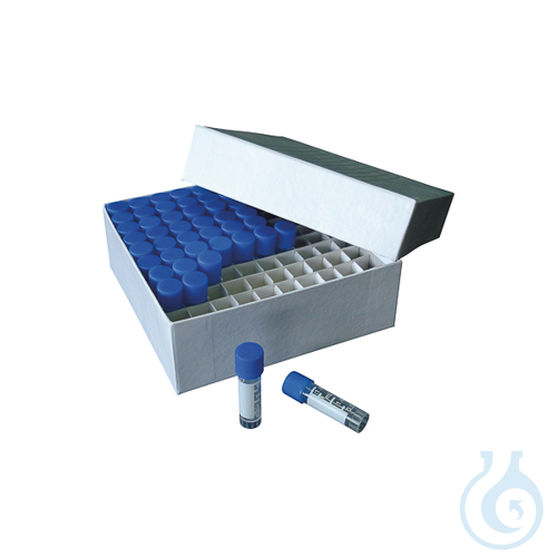 Carton freezer box for 100 cryotubes up to 2 ml, blue