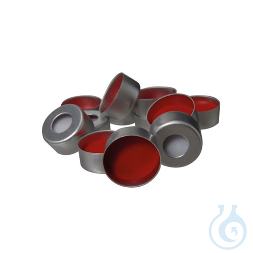 Aluminum crimp cap Ø11 mm with silicone/PTFE septum, 100 pcs