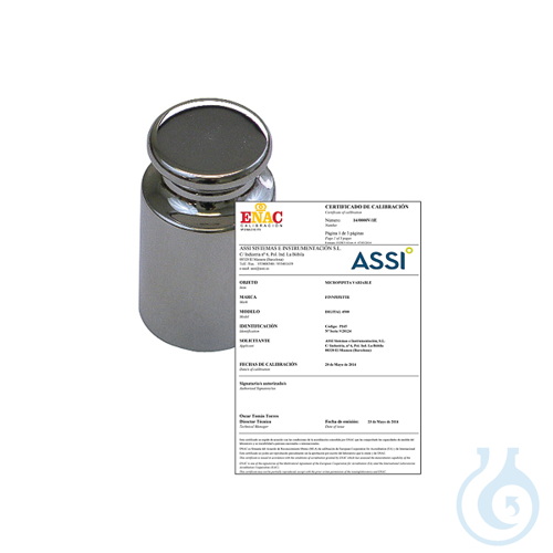 ENAC certificate F1 weights (1mg up to 10 Kg)