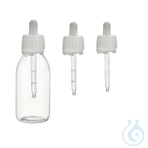 Counter drop screw cap for 125 ml PP28 neck bottle, silicone teat, 10 pcs