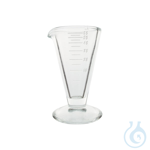 Conical pressed measuring flask, soda-lime glass, 250 ml
