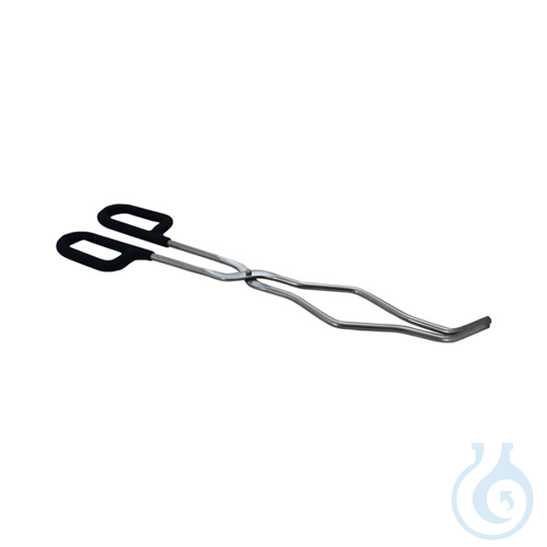 Crucible tongs, medium bow,with thermal protection on the handles, stainless ste