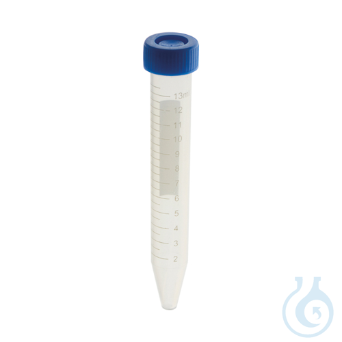 Graduated Centrifuge tubes with screw cap, 15 ml, PP, individual flow pack, EO S
