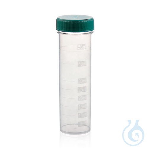 Centrifuge tube of PP and vol. 50 ml, flat bottom and skirt, 25 pcs