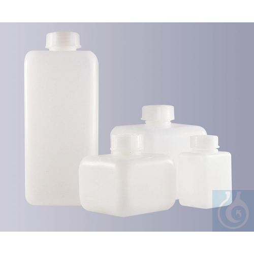 Narrow neck bottle, HDPE, square, natural, without closure, GL 32, 1000 ml