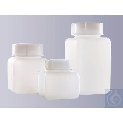 Wide neck bottle, HDPE, square, natural, without closure, GL 65, 1500 ml