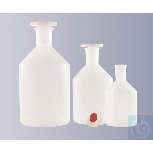 Reagent bottle, PP, narrow neck, with PE stopper NS 19/26, 250 ml