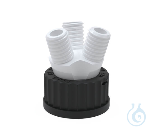 BOLA Multiple Distributors for Bottles, GL 45, 2 x GL 25 Ø 14,5 PTFE. Screw cap