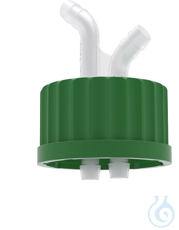 BOLA Flexible Distributors, GL 45, 2x Ø 8,8 mm Screw cap GL 45 PP green. Hose co
