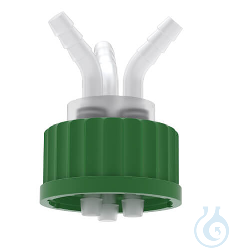 BOLA Flexible Distributors, GL 45, 3x Ø 8,8 mm Screw cap GL 45 PP green. Hose co