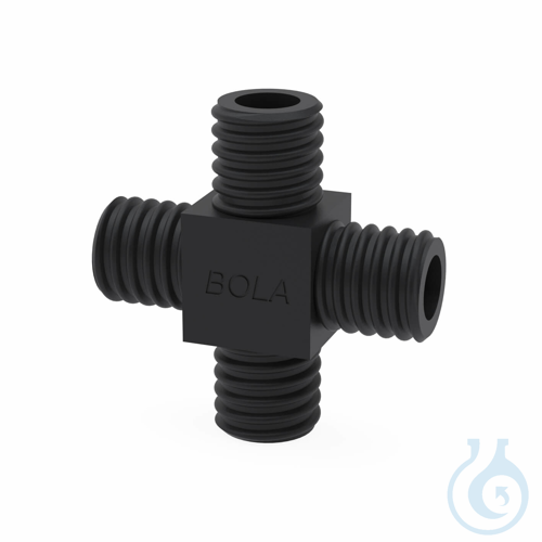 BOLA GL Tube Fittings Cross EX, GL 25 Ø 14,5 mm made of conductive PTFE-EX