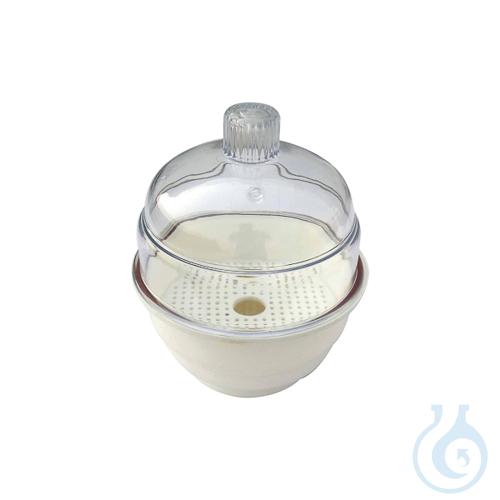Desiccator with knobbed lid, polycarbonate-polypropylene, Ø 200 mm